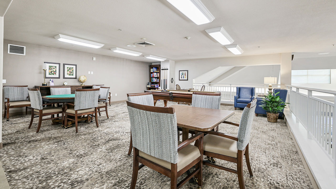 The game room at Camden Springs