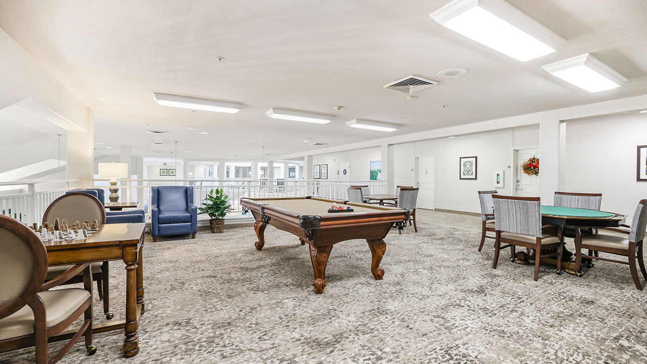 The game room at Camden Springs