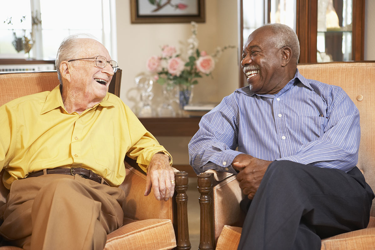 Residents laughing together at Camden Springs